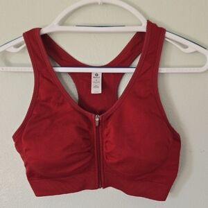 90 Degree | Dark Red Front Close Sports Bra Size Large